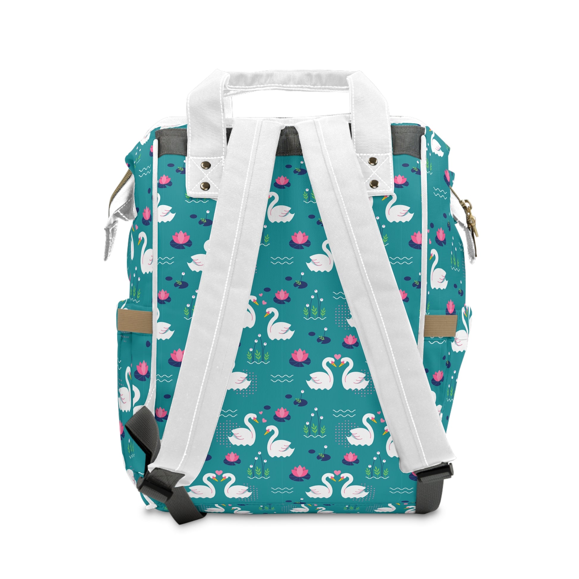 Niccie Swan Pattern Diaper Backpack: Stylish Baby Bag