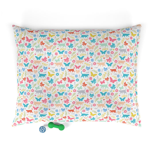 Niccie's Cat Bed with Floral and Bow Pattern for Comfy Felines