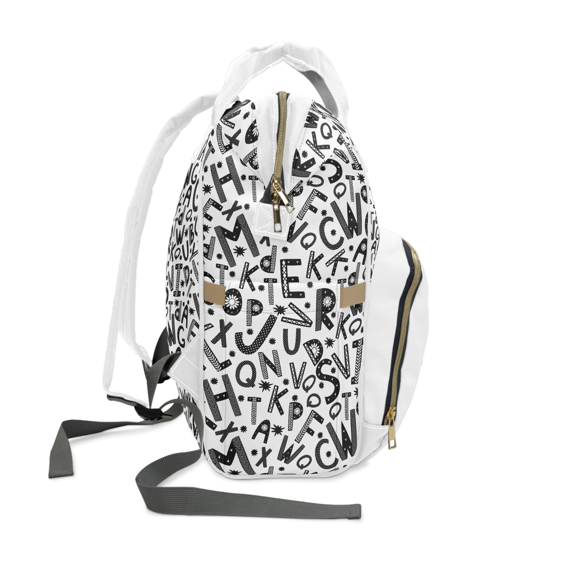 Doodle Alphabets Pattern Diaper Bag, Diaper Bag Backpack, Baby Diaper Bags, Baby Shower Gifts