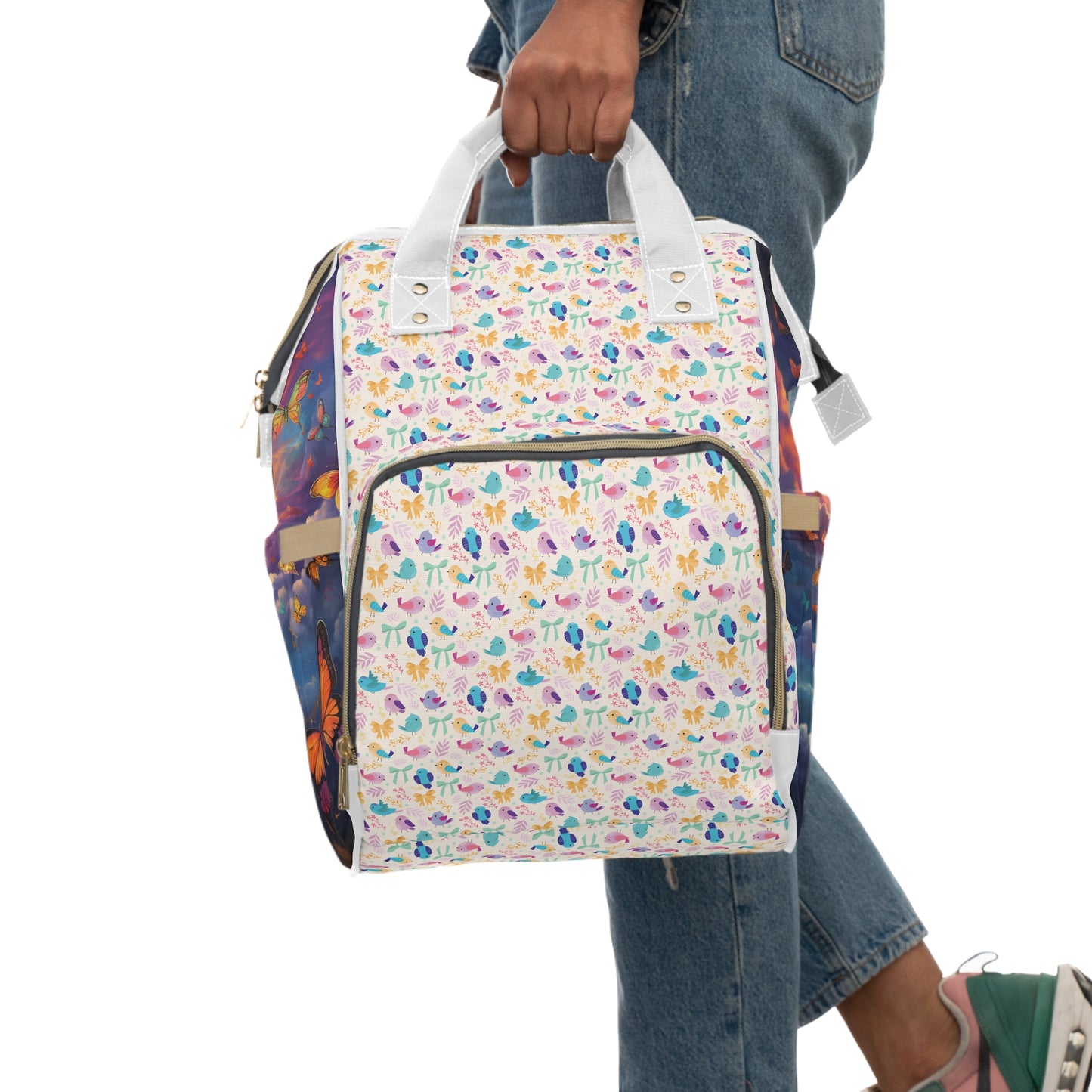 Durable Diaper Bag, Multi-compartment Diaper Bag, Butterflies Diaper Bag, Diaper Bag Backpack, Baby Diaper Bags