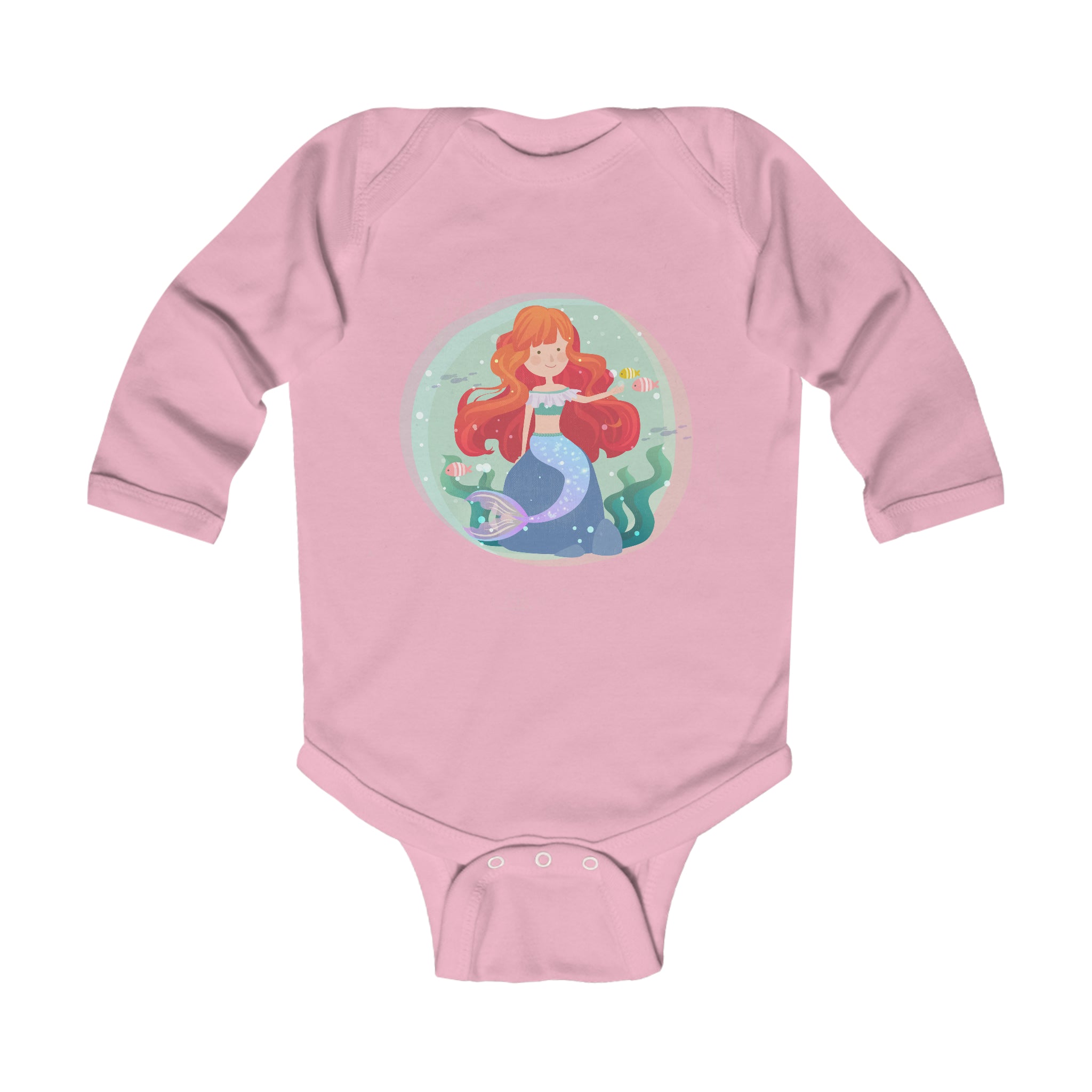 Infant Long Sleeve Bodysuit Adorable Mermaid
