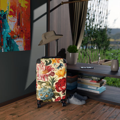 luggage, vintage inspired floral suitcase