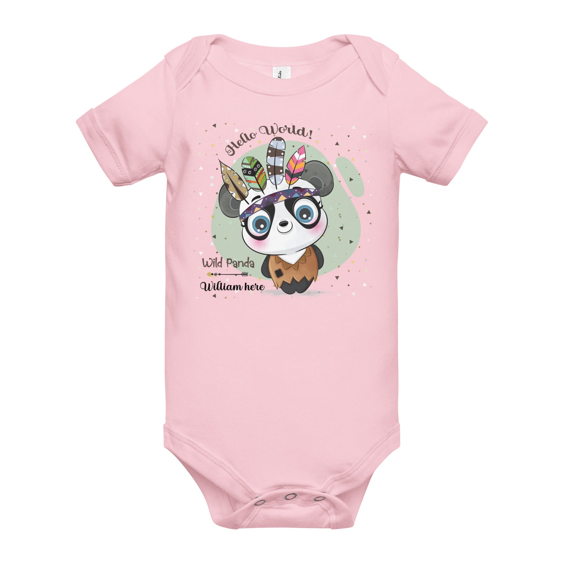Personalised Bio for New Baby, Hello World! Wild Panda