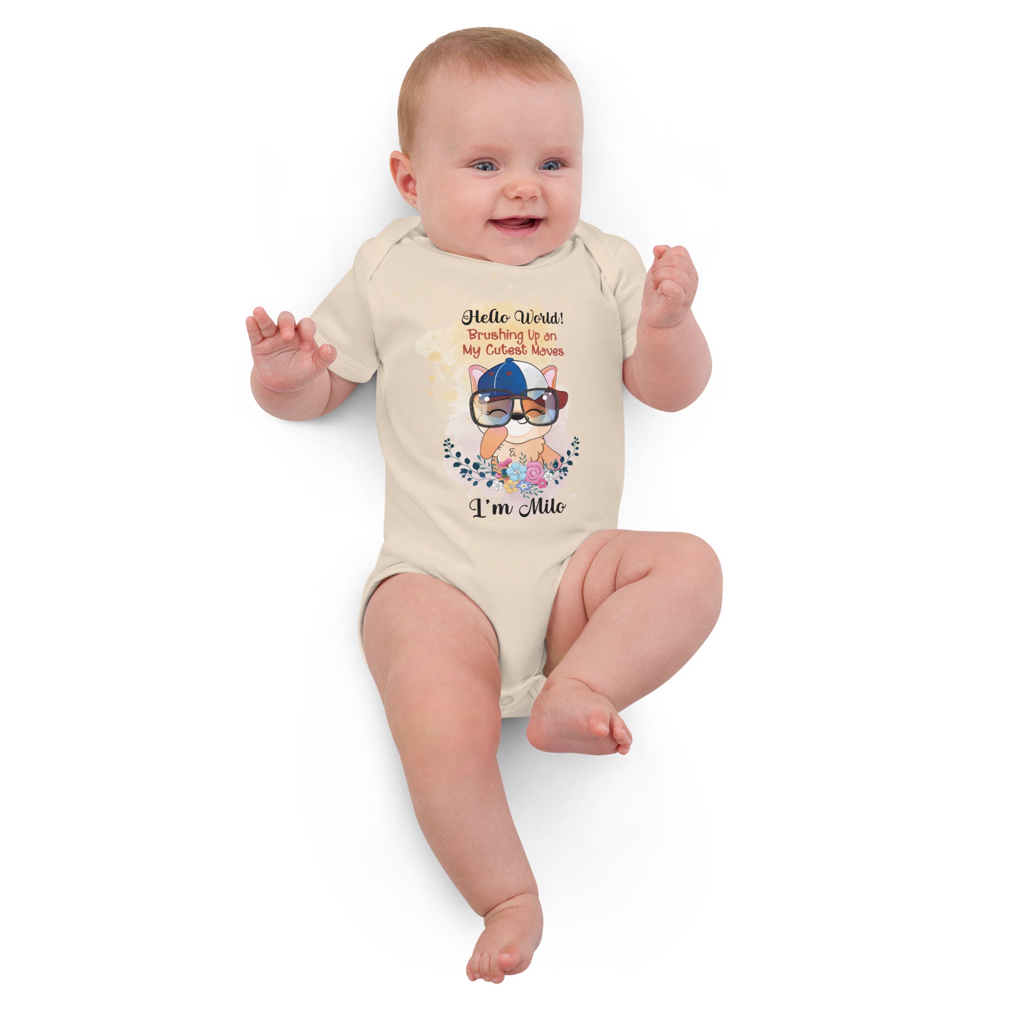 Newborn Boy Gift: Personalized Bodysuit Babybugz BZ10,Organic Baby Clothes