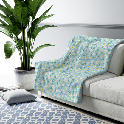 Niccie Luxurious Flower Design Sherpa Fleece Blanket - Comfort