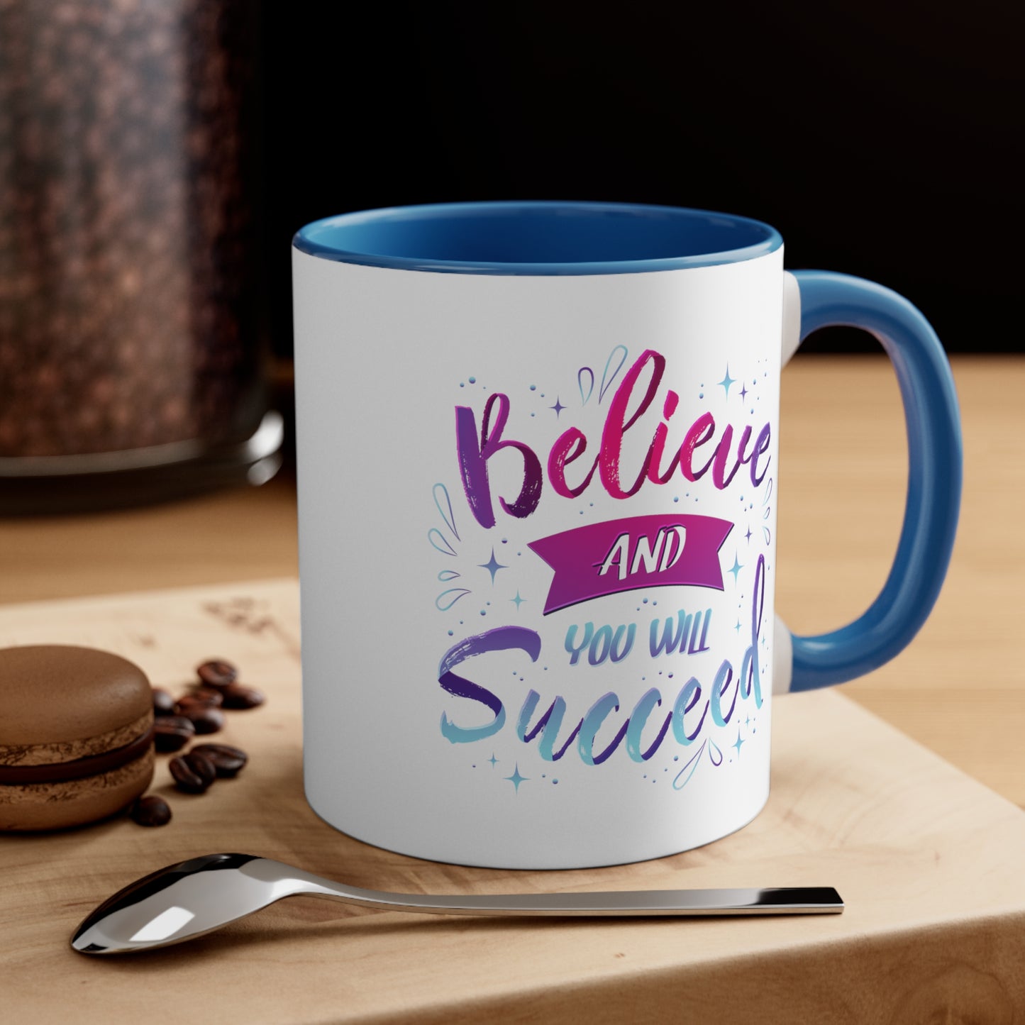 Niccie's Success Awaits: 11oz Believe & Succeed Accent Coffee Mug