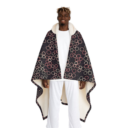 Niccie Luxurious Rings Hooded Sherpa Blanket -Cozy Fleece Comfort