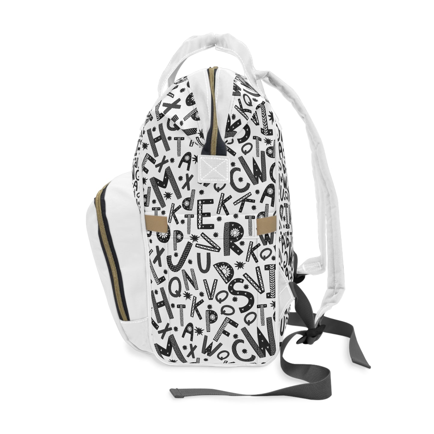 Niccie's Doodle Alphabet Patterns Diaper Backpack - Multi-Function Baby Bag