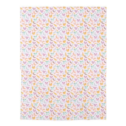 Niccie's Pastel Bows & Feathers Baby Swaddle Blanket & Adorable
