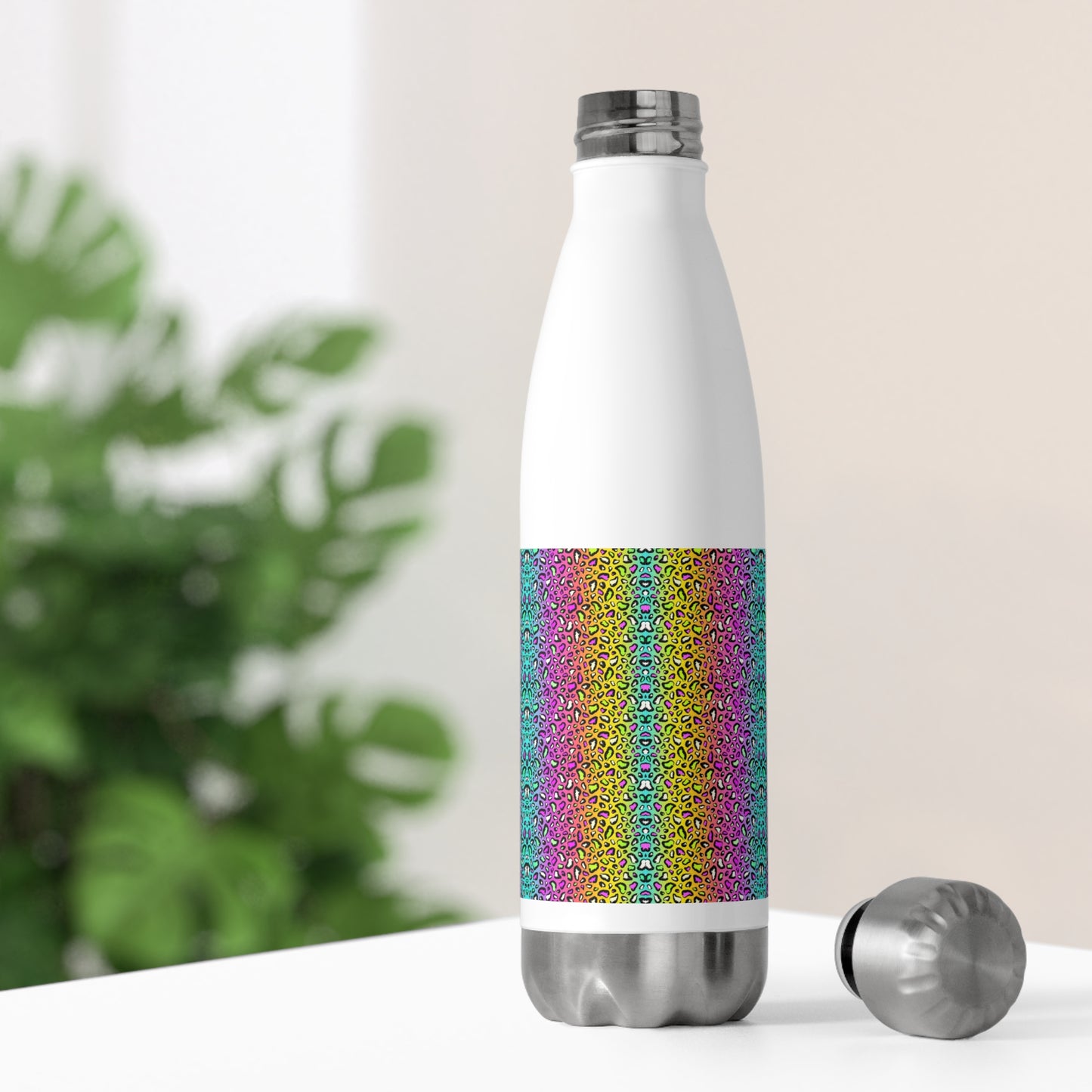 Niccie's Vibrant 20oz Insulated Bottle with Neon Pattern