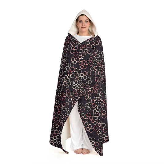 Niccie Luxurious Rings Hooded Sherpa Blanket -Cozy Fleece Comfort