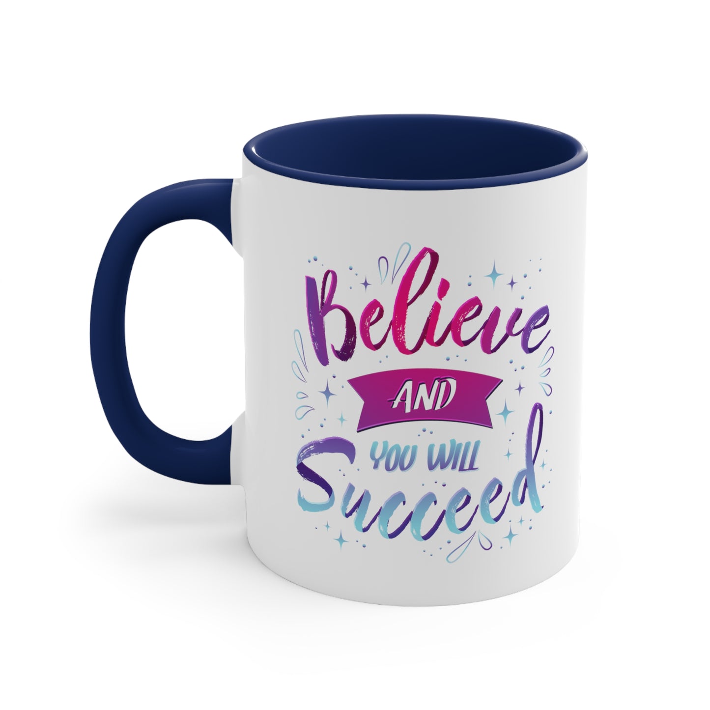 Niccie's Success Awaits: 11oz Believe & Succeed Accent Coffee Mug