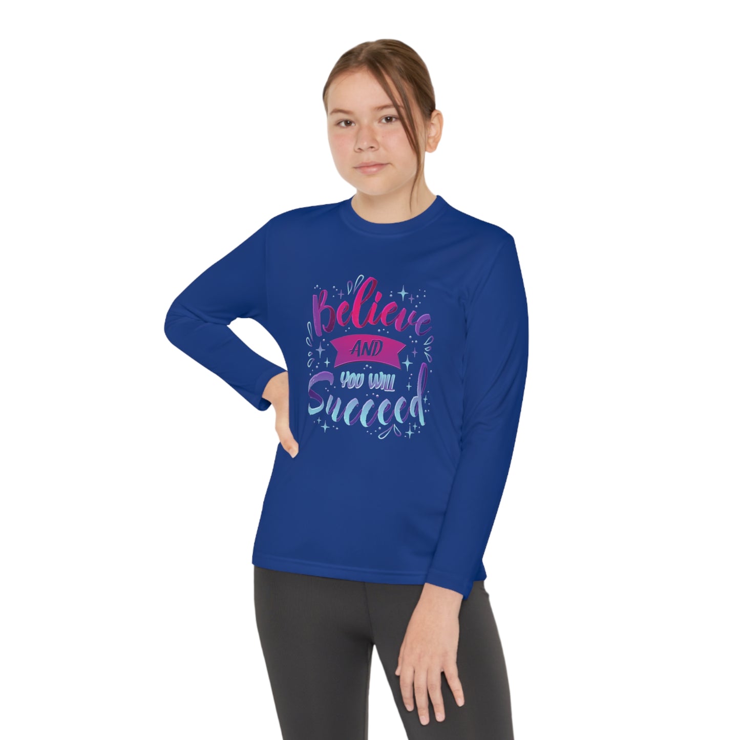 Niccie's Believe for Success: Youth Long Sleeve Competitor Tee