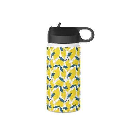 Niccie's Lemon Pattern Stainless Steel Water Bottle - Durable Design