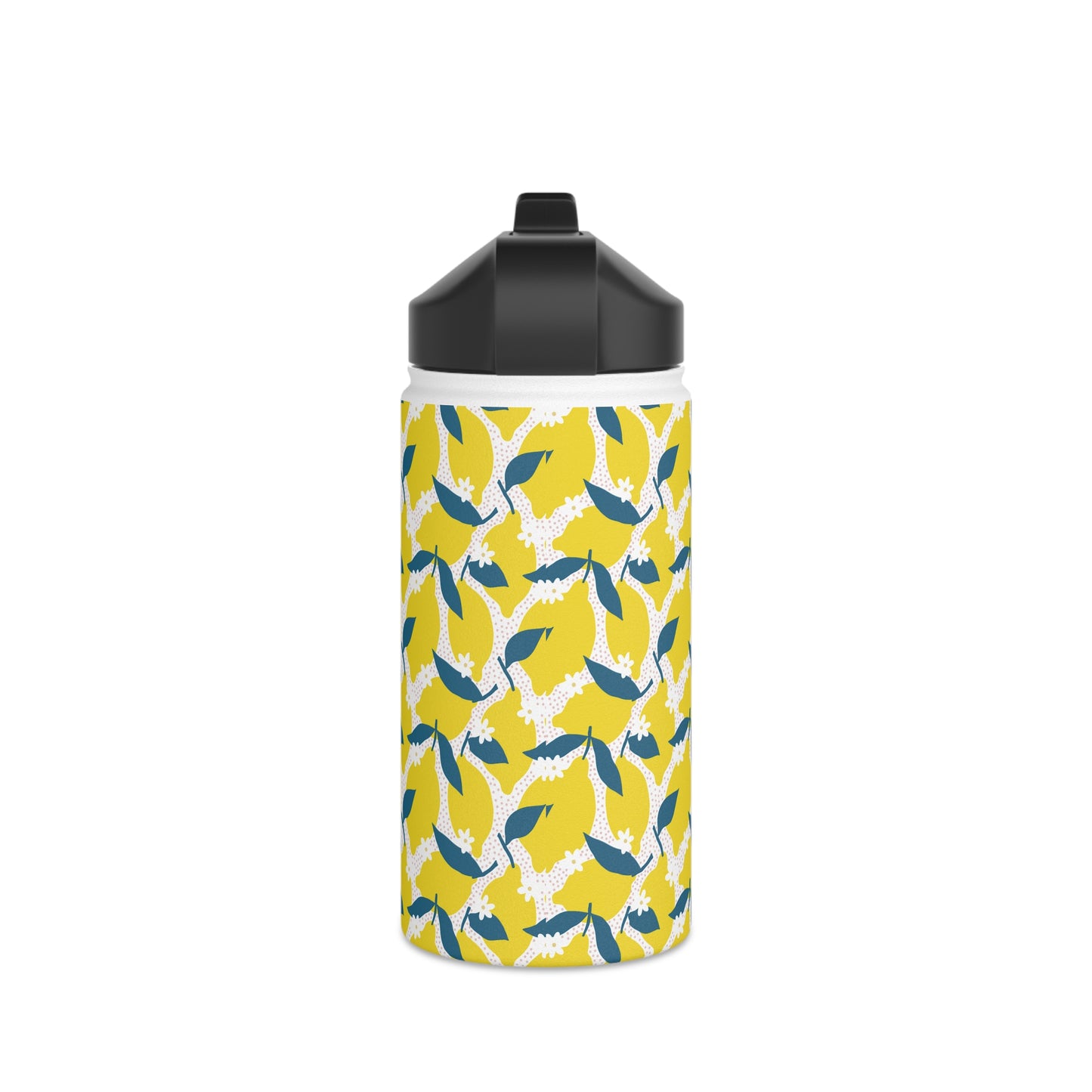Niccie's Lemon Pattern Stainless Steel Water Bottle - Durable Design