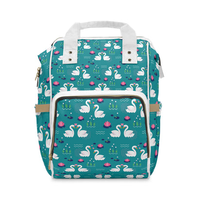 Niccie Swan Pattern Diaper Backpack: Stylish & Versatile Baby Bag