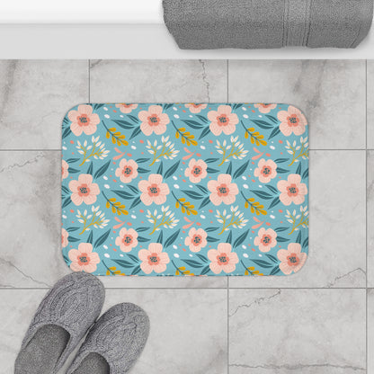 Niccie Luxurious Floral Design Bath Mat, Absorbent Bathroom Rug