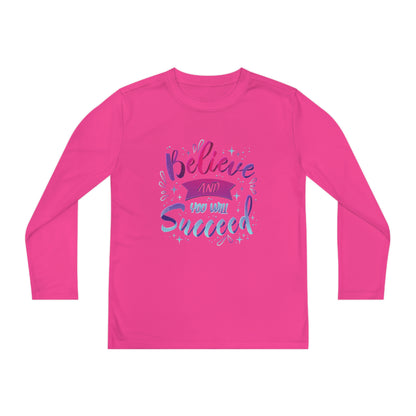 Niccie's Believe for Success: Youth Long Sleeve Competitor Tee
