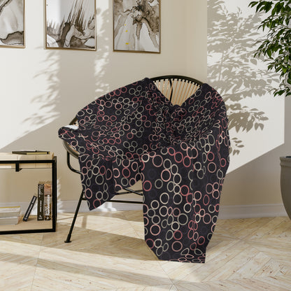 Niccie's Luxurious Rings Design Velveteen Minky Blanket - Enhance Comfort & Style
