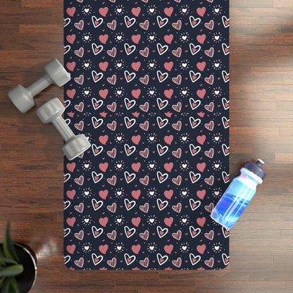 Niccie's Rubber Heart Pattern Yoga Mat for High-Performance Practice