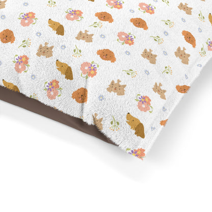 Niccie's Dog & Flowers Pattern Pet Bed - Comfy, Durable, Stylish