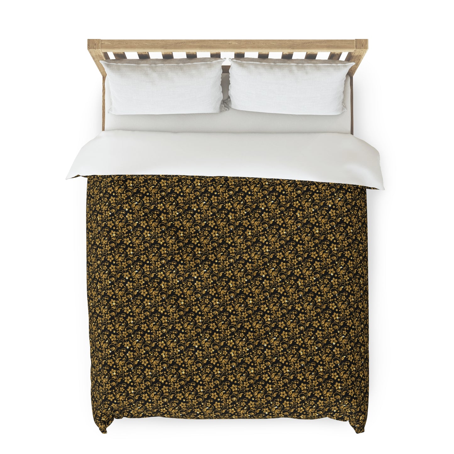 Niccie's Luxurious Royal Gold Shiny Pattern Duvet Cover - Enhance Bedroom Elegance