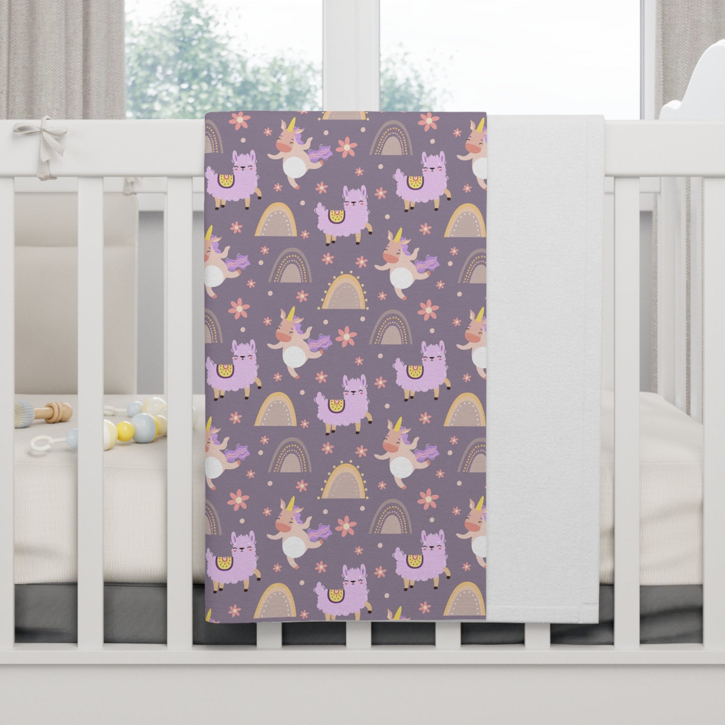 Niccie  Rainbow Pattern Soft Baby Blanket - Colorful Nursery